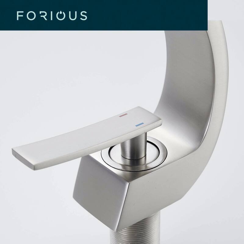 FORIOUS 41030 Single Hole Arch Bathroom Sink Vessel Faucet