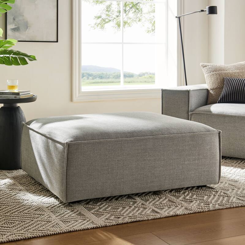Restore Performance Fabric Upholstered Modular Ottoman - Pewter