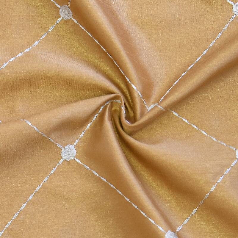Serenta Doris Diamond Embroidery Light Reducing Faux Silk Curtain