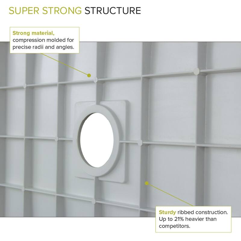Transolid FL6032C-31 Linear 60-in L x 32-in W Single Threshold Shower Base with a Center Drain - 60-in L x 32-in W