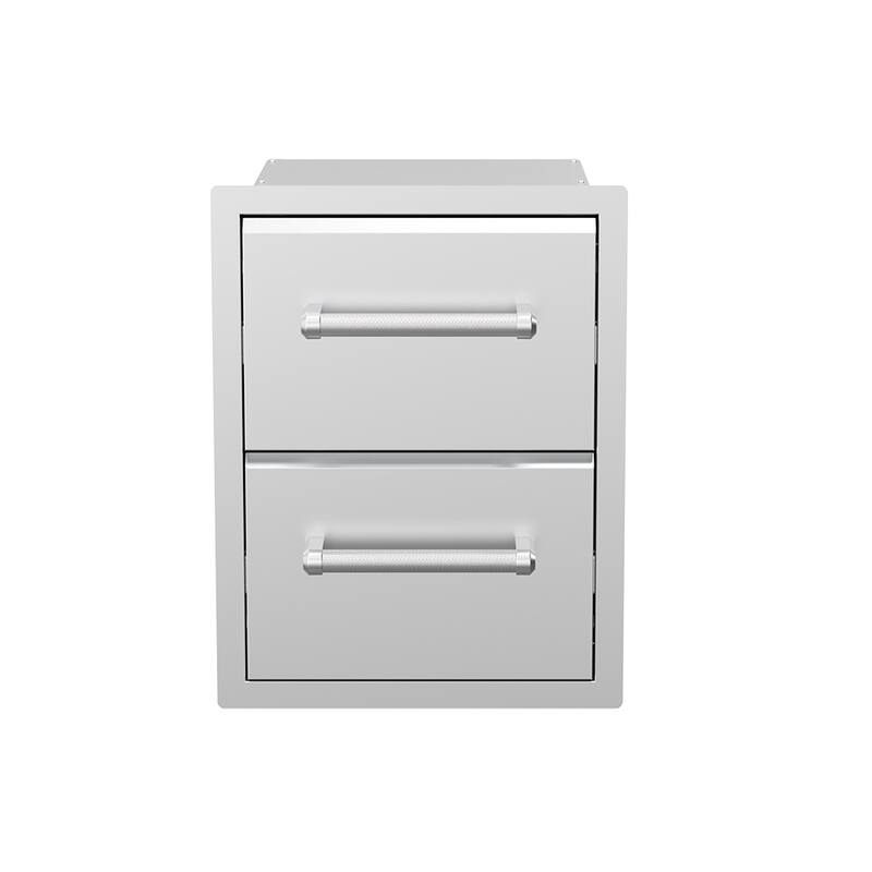 Spire Stainless Steel Built-in Vertical Double Drawers (10"/10"), 780-0016B
