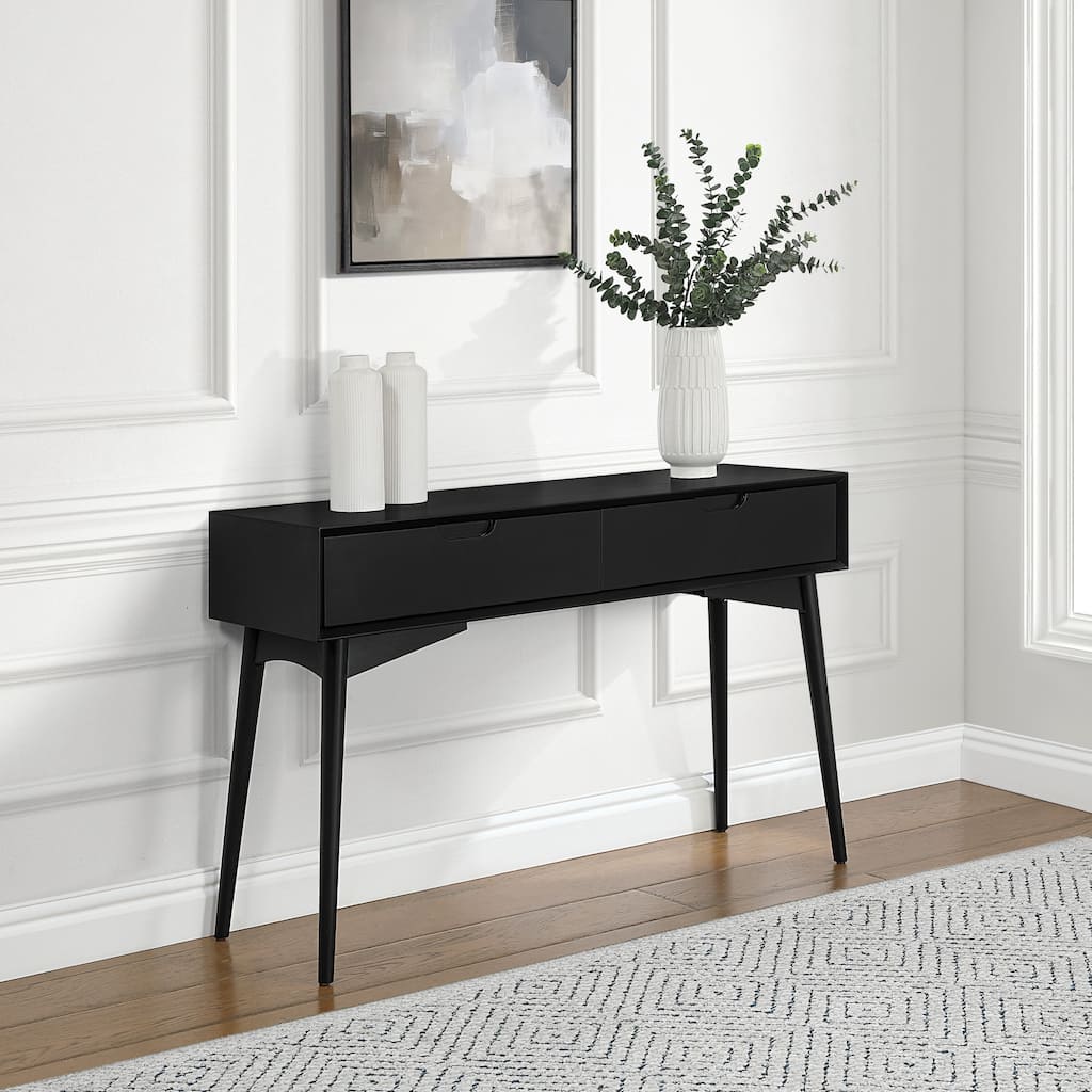 Mid Century Copenhagen Console Table in Walnut Finish