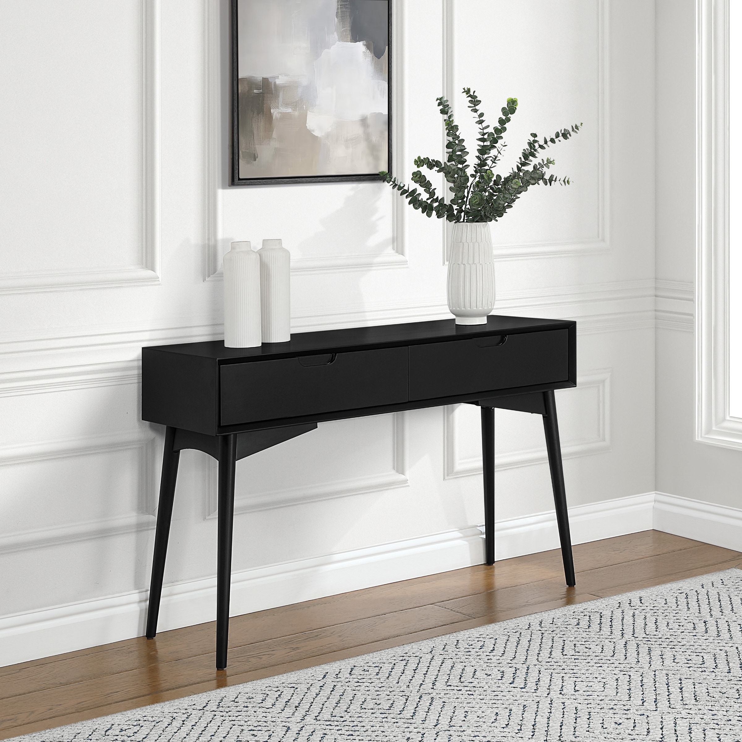 Mid Century Copenhagen Console Table in Walnut Finish