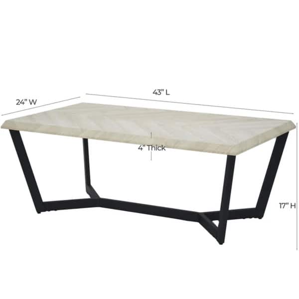 dimension image slide 0 of 2, Strata Orion Coffee Table Wood Top Metal Base Modern Accent Table