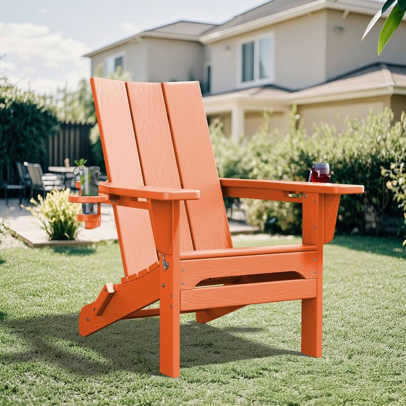 Foldable HDPE Modern Chair with Dual Cup Holders