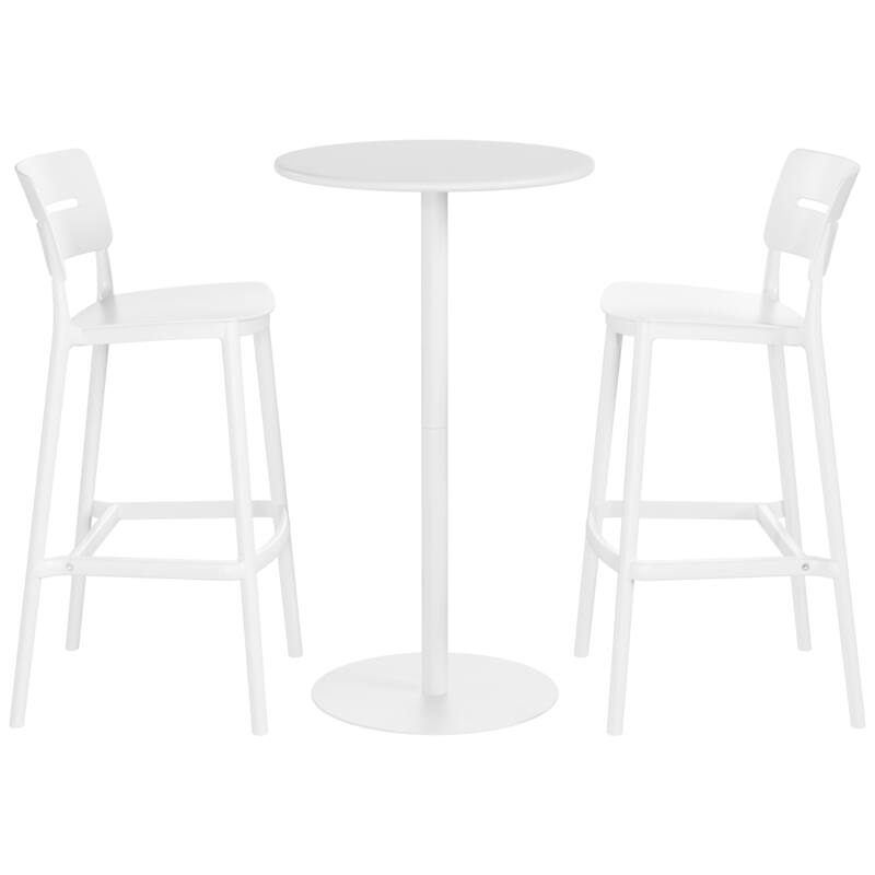 Frond and Form 2-Person Outdoor Round Dining Set Bar Height