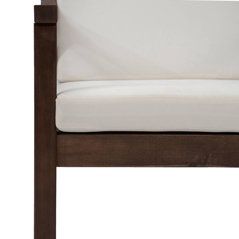 Round Patio Dining Table Set for 6 with Umbrella Hole Durable Acacia Wood Outdoor Furniture