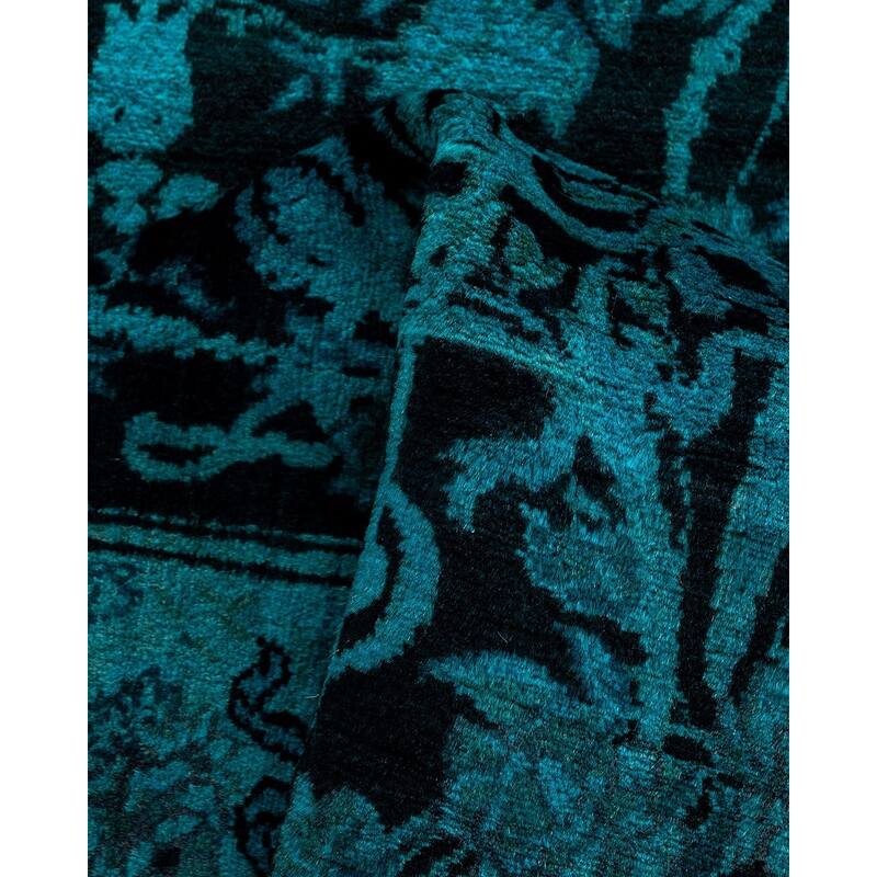 Fine Vibrance One-of-a-Kind Hand-Knotted Runner Rug - Black, 2' 7" x 13' 0" - 2' 7" x 13' 0"
