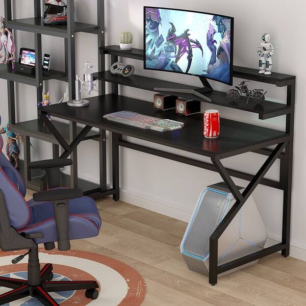 Computer Gaming Desk With Monitor Stand Studying Table Workstation With Hutch Overstock 31126621 See more related results for. usd