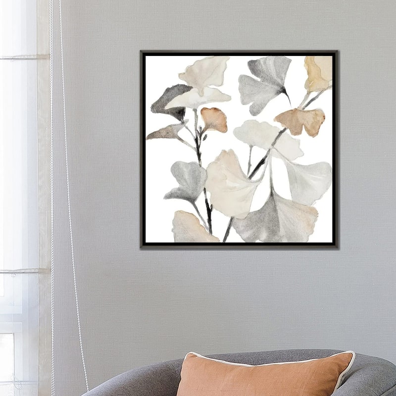 iCanvas "Neutral Ginko Stems I" by Lanie Loreth Framed