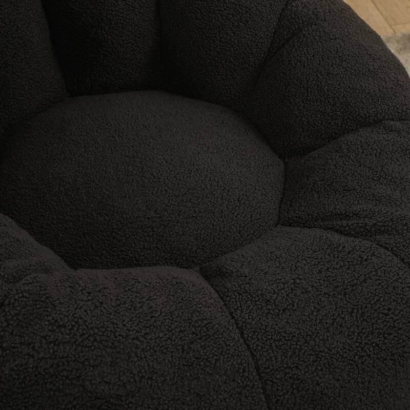 Comfortable Bean Bag Chair Dark Gray Sofa Chair with Armrests, Leisure Chair Lounge Chair Upholstered Chair