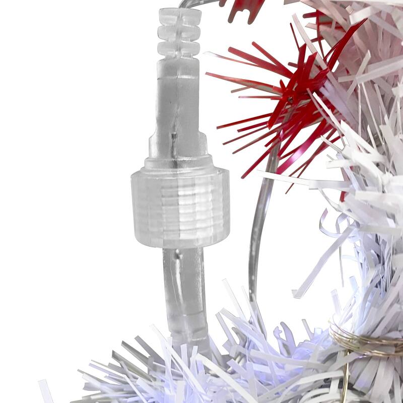 Bendable 6FT Santa Hat Style Christmas Tree with LED Lights and Metal Stand, Fake Xmas Tree for Holiday, Home, Party