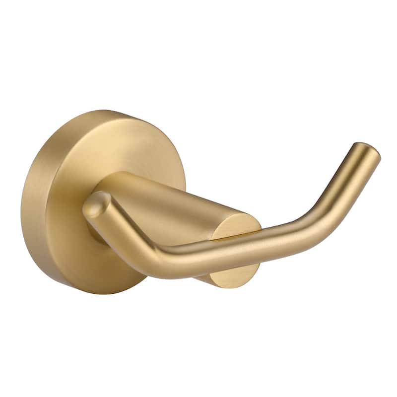 Knob-Hook Double Robe/Towel Hook in Brushed Nickel - Gold