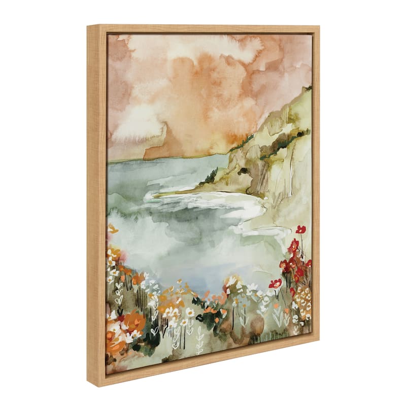 Kate and Laurel Sylvie Landscape 04 Framed Canvas by Annie Quigley - 18x24 - Brown