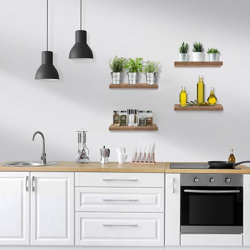 Wall Mounted Bookshelf (4 Pack) - 16.25 in L x 5.50 in W