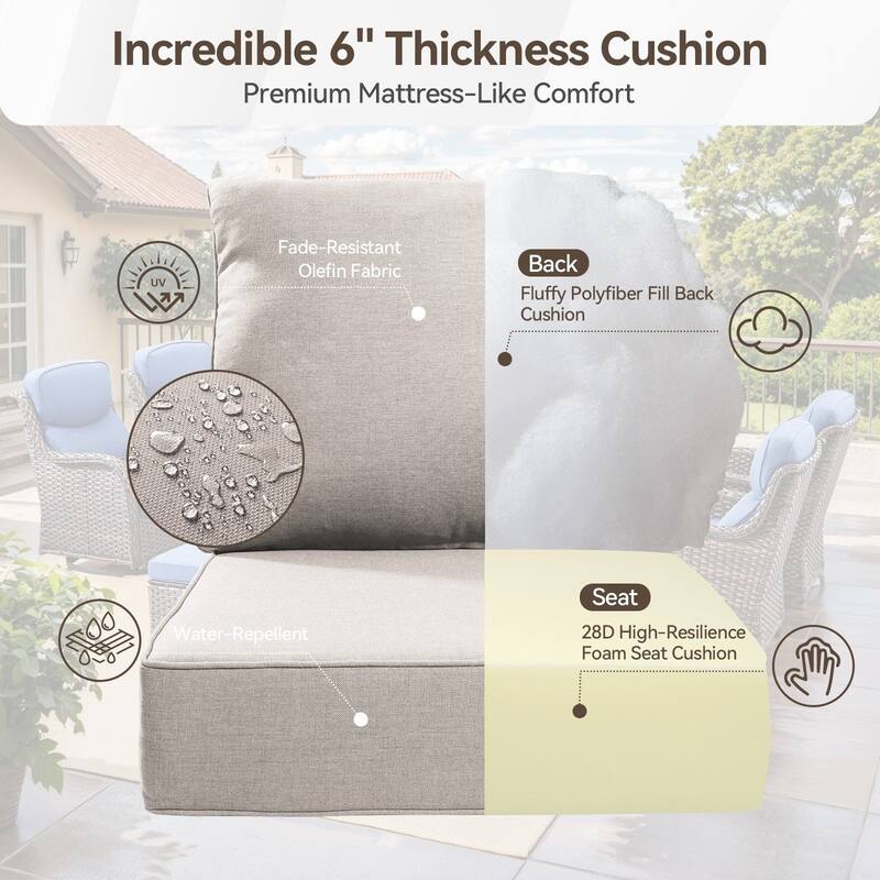 Outdoor Swivel Wicker Patio Chairs Set of 2