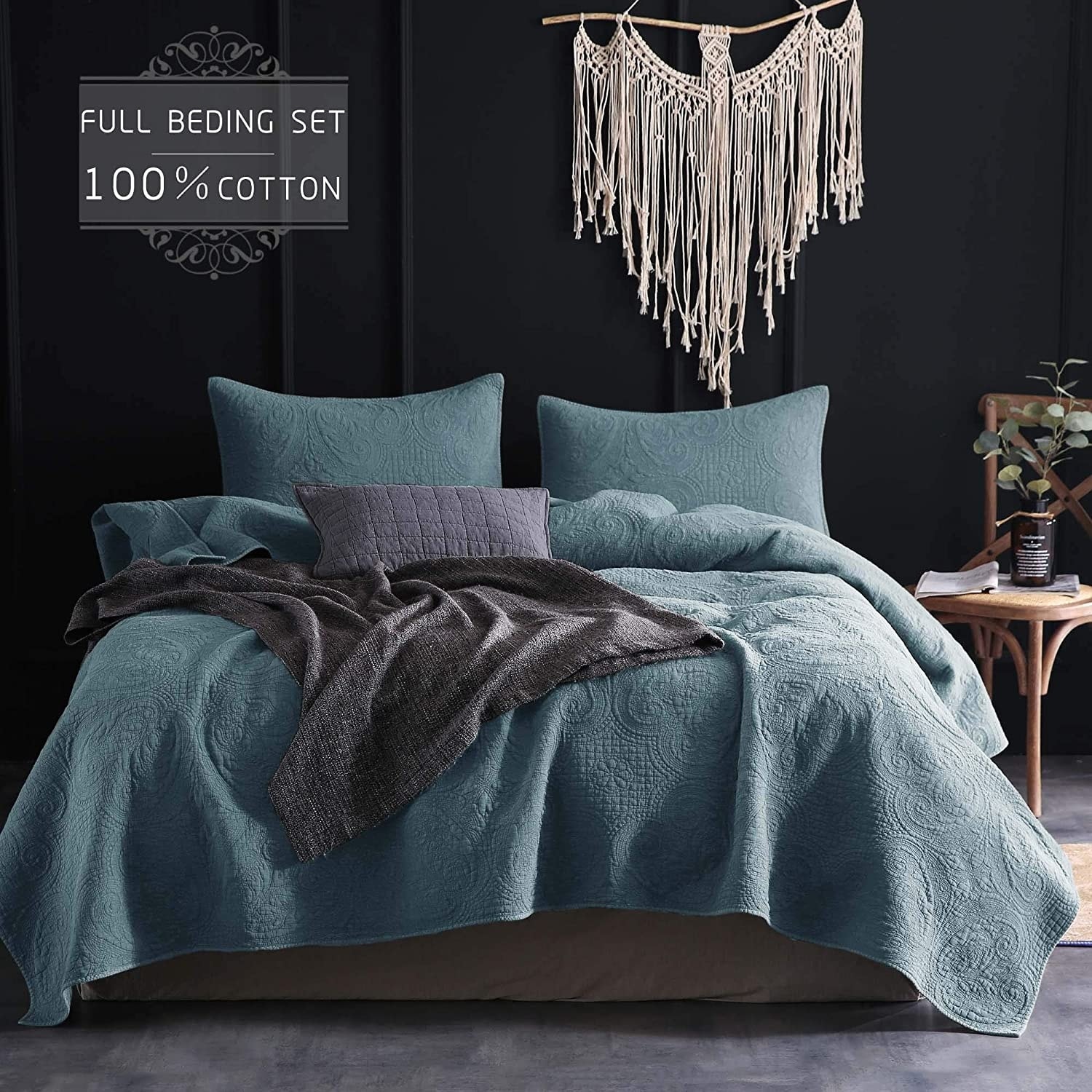 Buxton Woven 100% Pure Cotton Premium Quality Stonewashed Bedspread Collection 