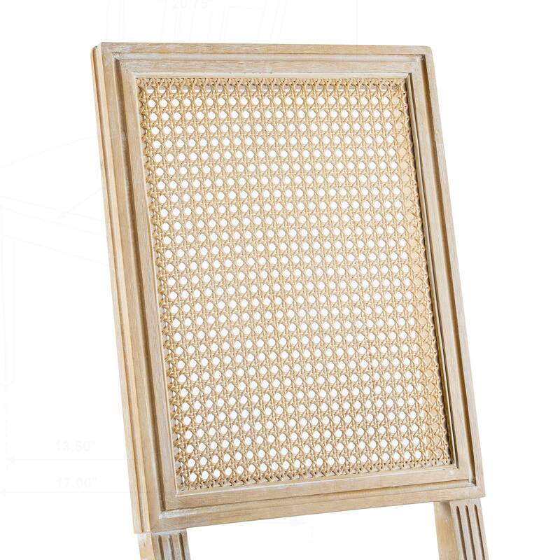Exquisite French Country Dining Chairs with Stylish Cane Backrest and Comfy Upholstered Seats