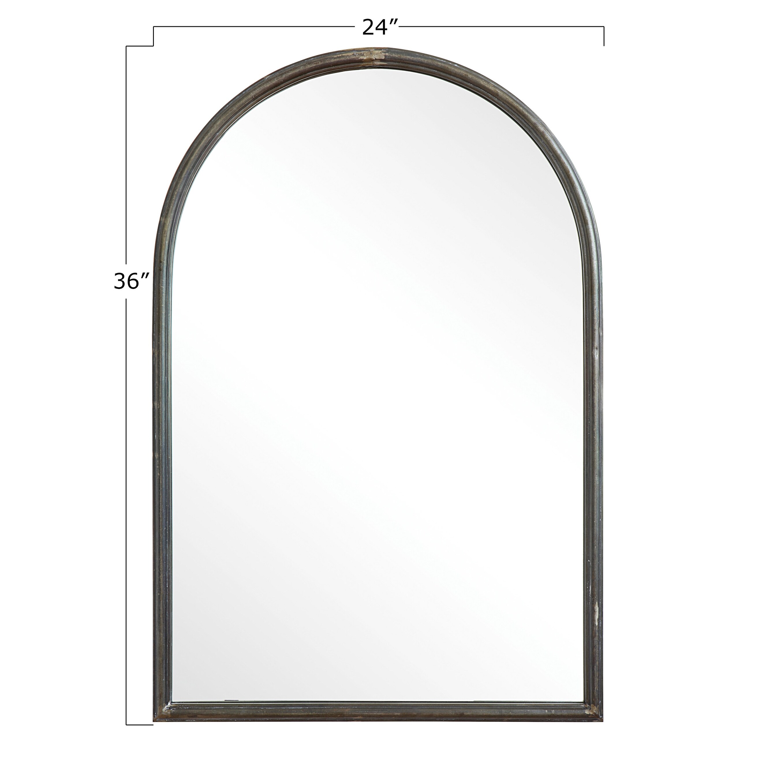 Shop Arched Mirror With Metal Trim Black Overstock 31261710