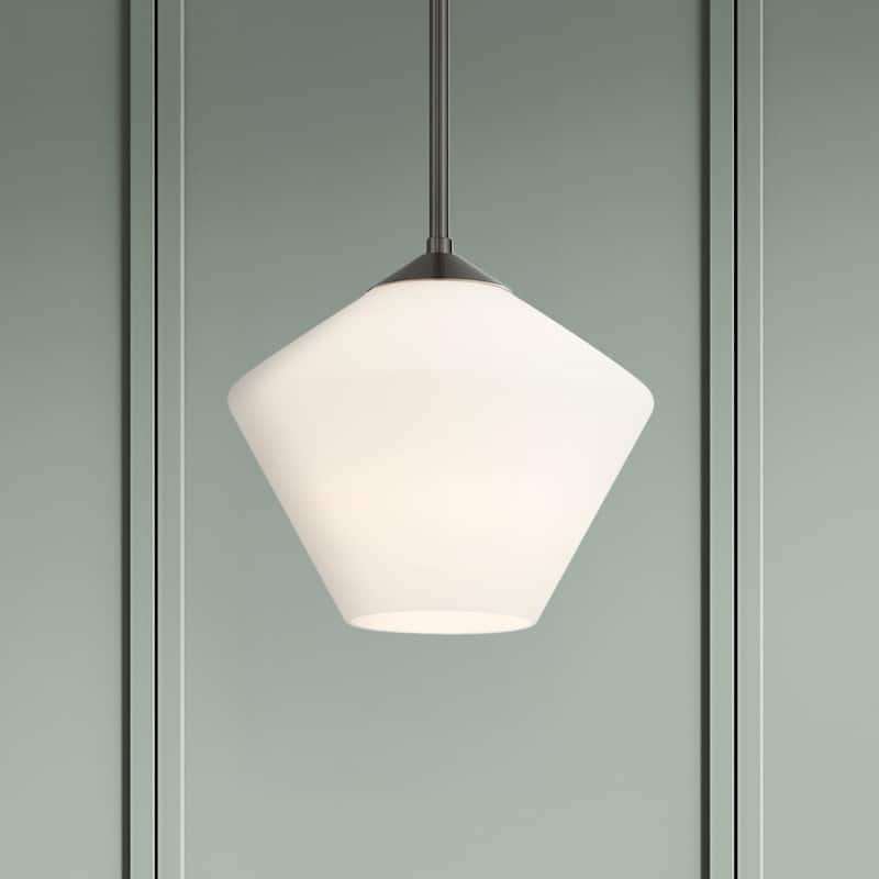 Hunter Celestial Valley 1-Light Pendant - Modern, Contemporary, Coastal - Kitchen, Island, Dining Room, Entry - 1-Light - Black - Matte Black-White