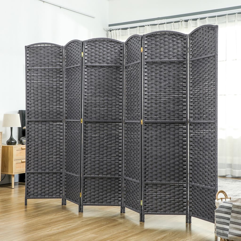 HOMCOM Room Divider, 6 Panel Folding Privacy Screen, 5.6' Tall Freestanding Wall Partition