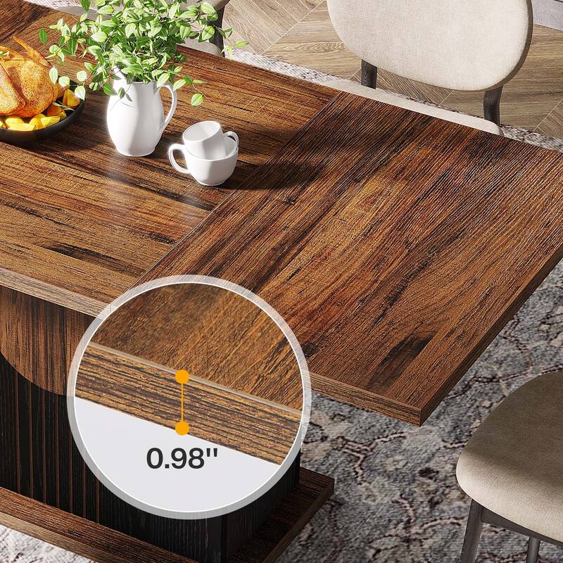 Wood Dinner Table, Kitchen Dining/Living Room Accent Dinner Table Gathering Table