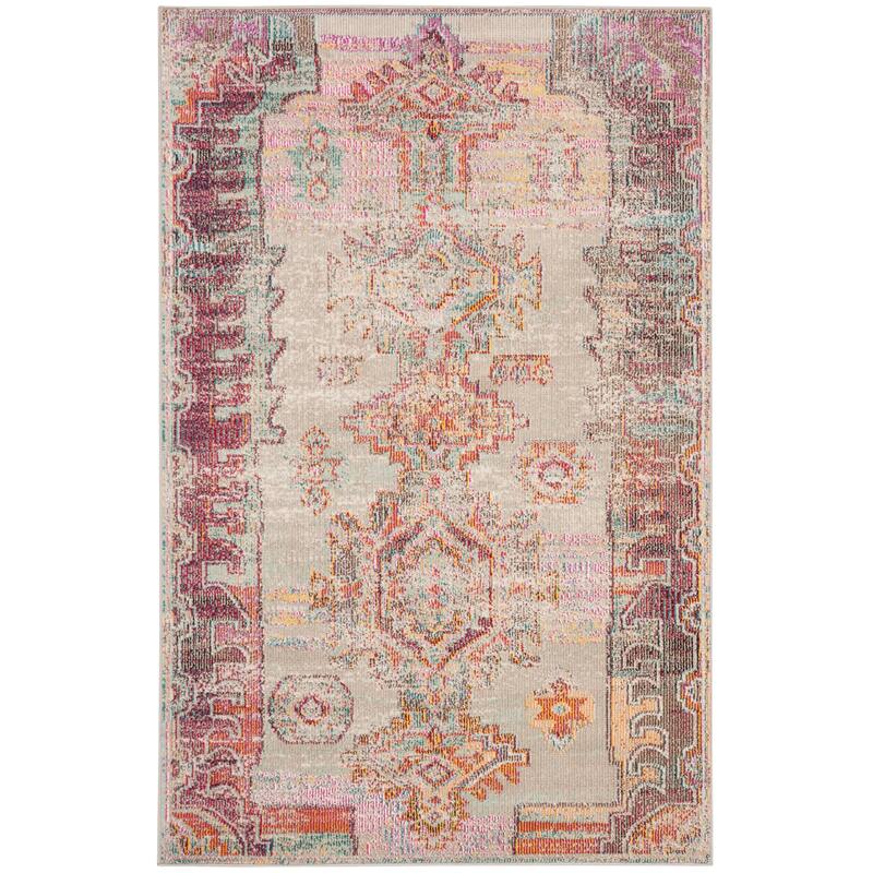 SAFAVIEH Crystal Zahariea Boho Distressed Rug - 2'2" x 5' - Light Grey/Purple