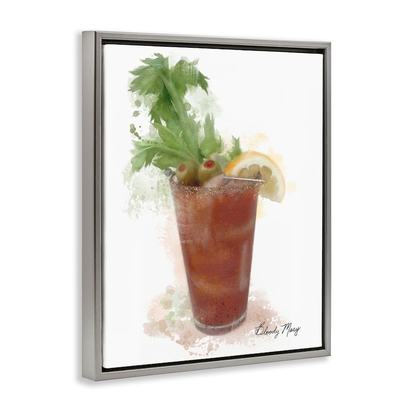 Stupell Modern Bloody Mary Framed Floater Canvas Wall Art Design By Matthew Piotrowicz