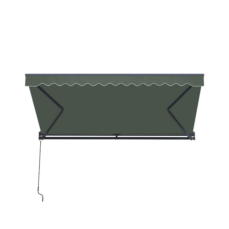 ALEKO Moroccan Semi-Cassette Motorized Patio Awning - Forest Green - 20 x 10 Feet
