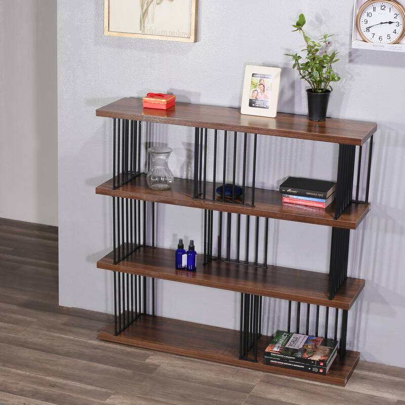 DAVEE Modern & Contemporary Antique Wood 3-tier Bookcase - 43.70*47.24*11.81 incehs