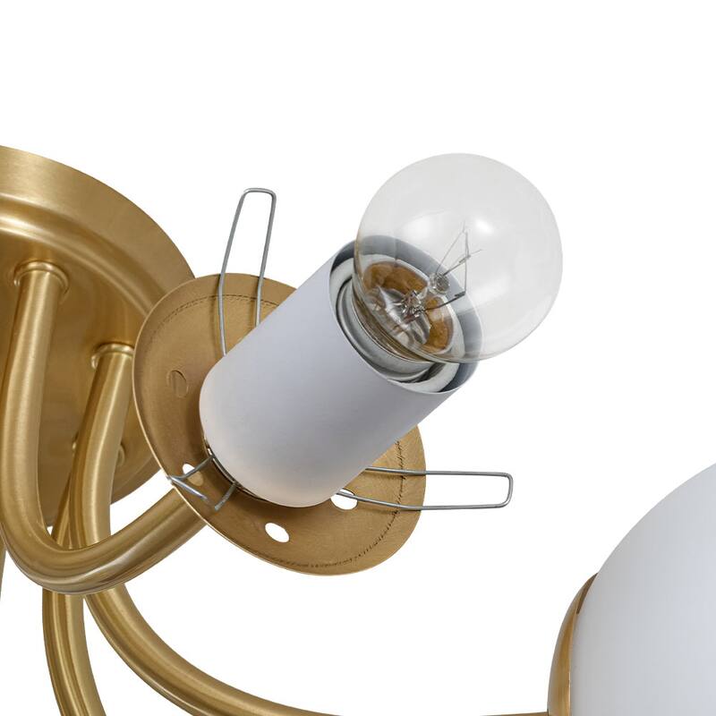 8-Light Matte Glass Globe Symmetrical Sputnik Semi-flush Mount - 26.4in