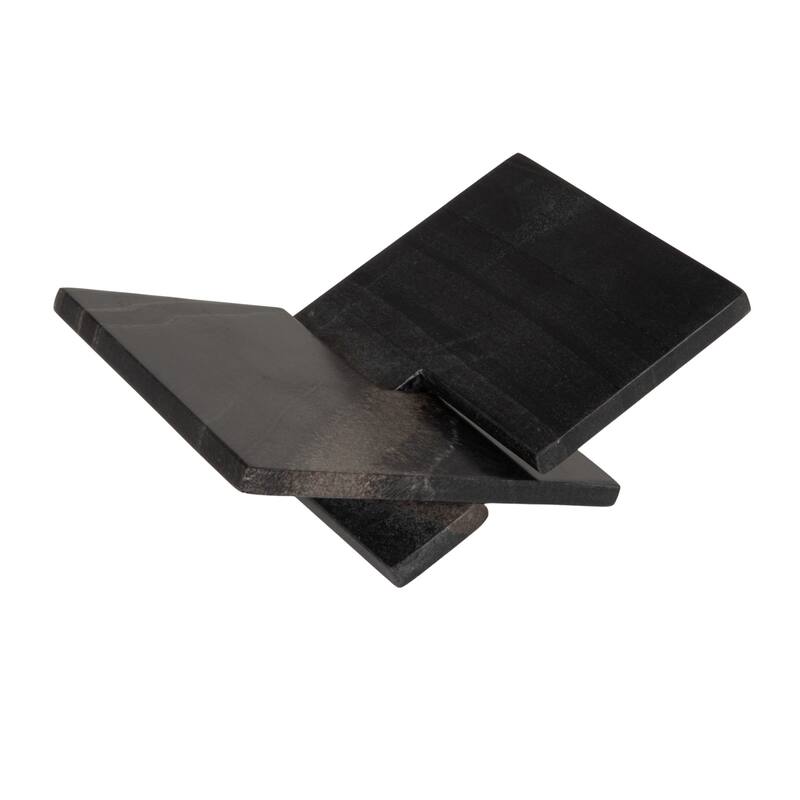 Decorative Marble Book Holder - 11.0"L x 7.5"W x 4.5"H - Ebony Black