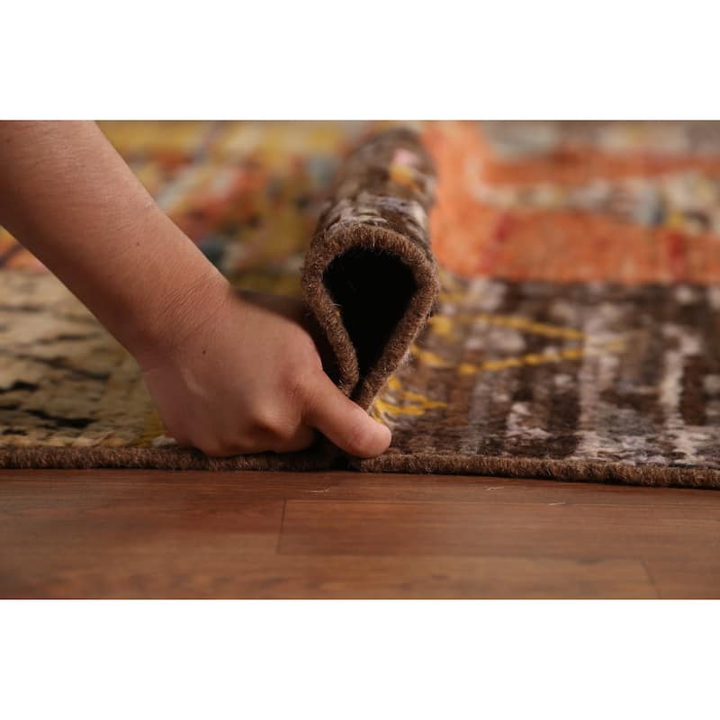 Geometric Moroccan Oriental Area Rug Handmade Bedroom Wool Carpet - 6'9" x 9'7"