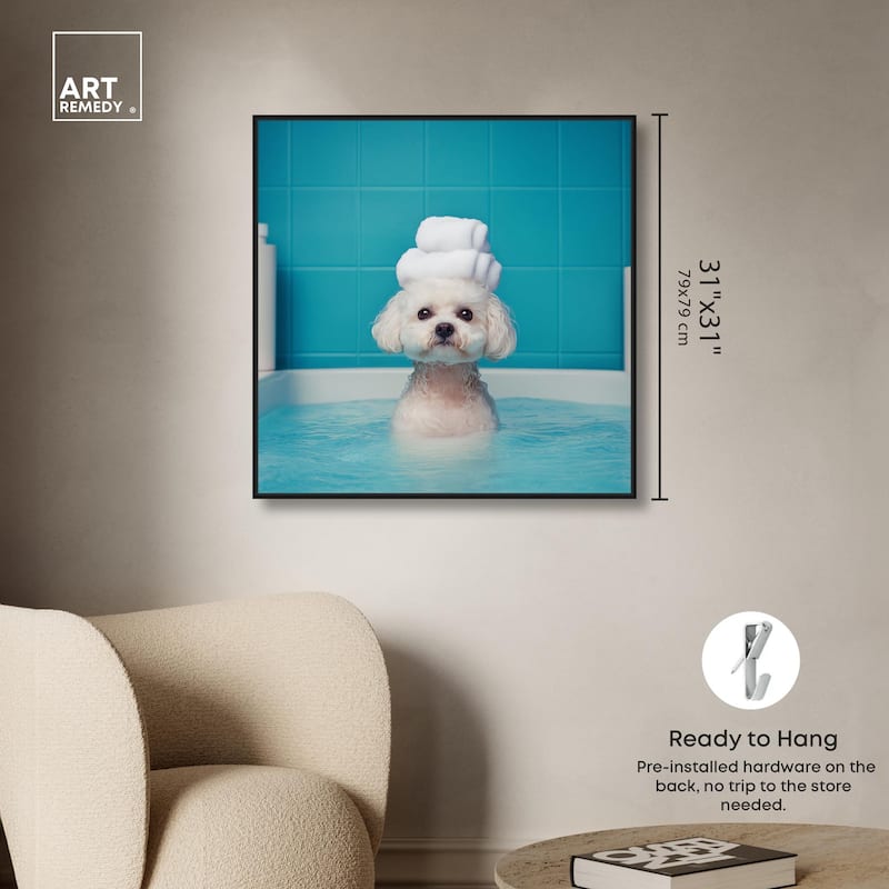 Fluff in the Tub Canvas by Art Remedy