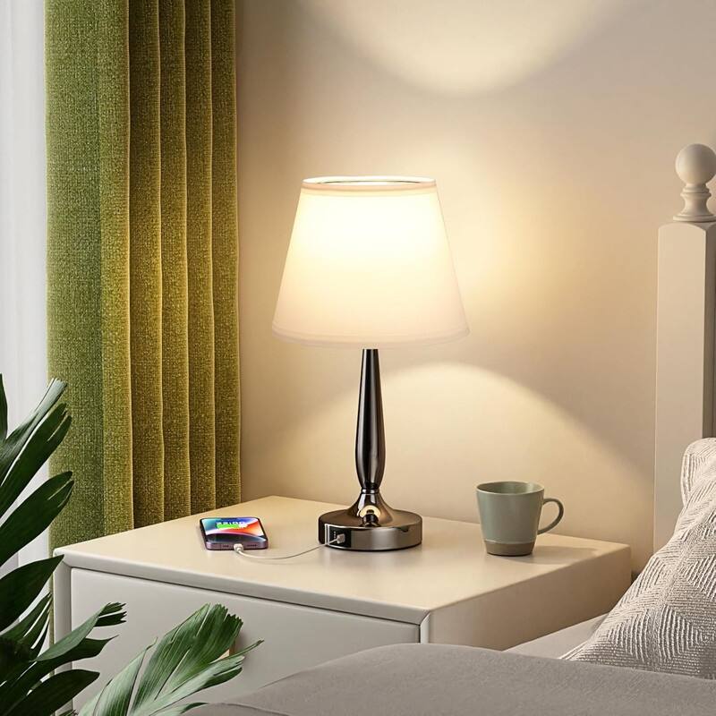 Touch Table Lamp for Bedroom, Small Bedside Lamp