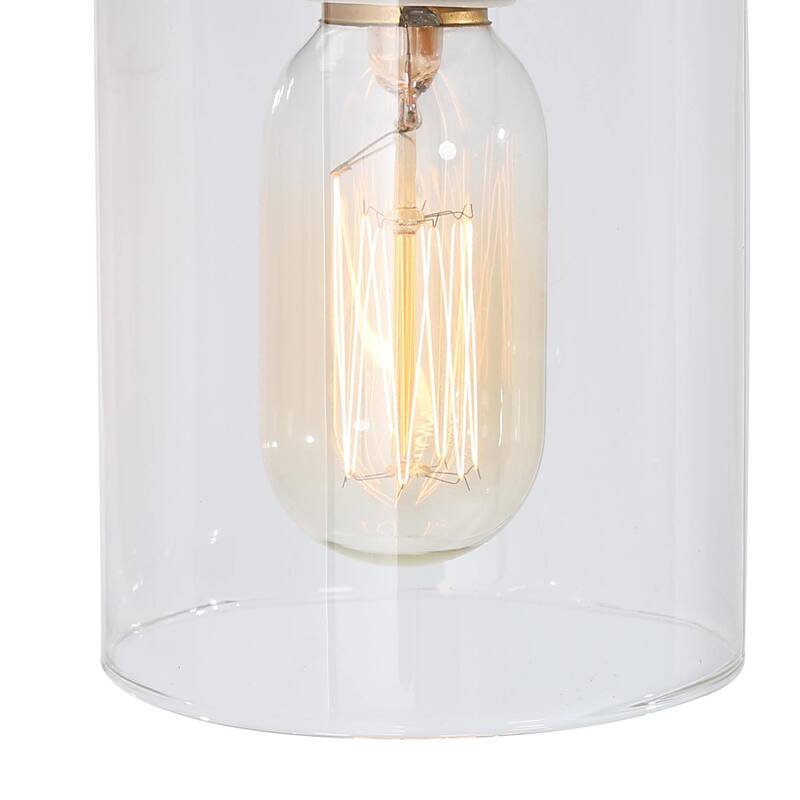 Modern Transitional 1-Light Black Gold Cylinder Glass Wall Sconce Dimmable Bathroom Vanity Lights