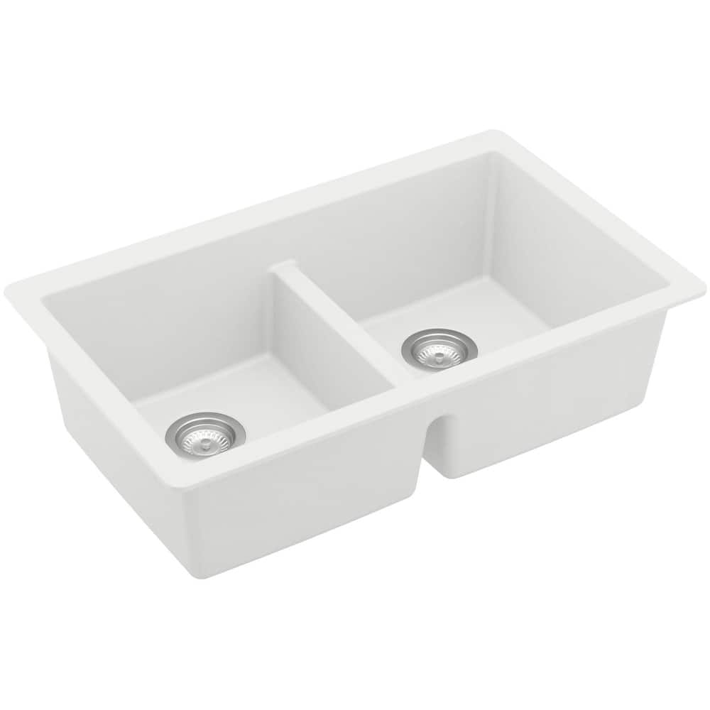 Karran USA QU-810 32" Undermount Double Equal Bowl Quartz/Granite