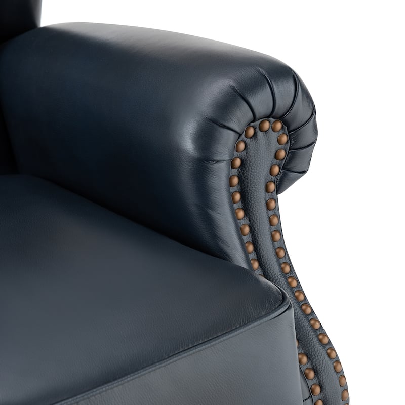 Alex Classic Leather Armchair with Nailhead Trim by HULALA HOME