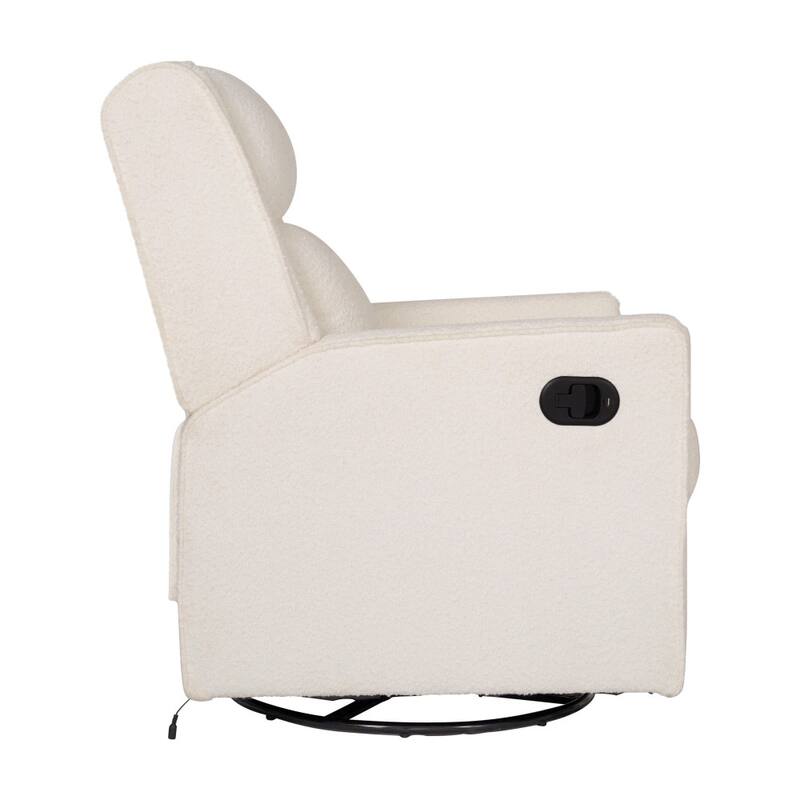 Manual Rocking Recliner-270° Swivel and USB/USB-C Charging Ports