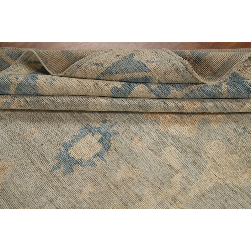 Vegetable Dye Oushak Turkish Rug Transitional Hand-Knotted Wool Carpet - 8'3"x 9'11"