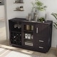 preview thumbnail 3 of 7, Furniture of America Modern Wooden Dining Buffet with Storage Shelves and Drawers, Kitchen Sideboard Organizer for Dining Room