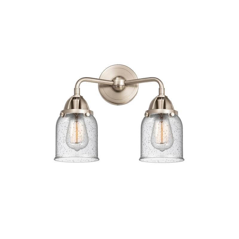 Innovations Lighting 288-2W-12-13 Bell Vanity Bell 2 Light 13" Wide - Brushed Satin Nickel / Seedy