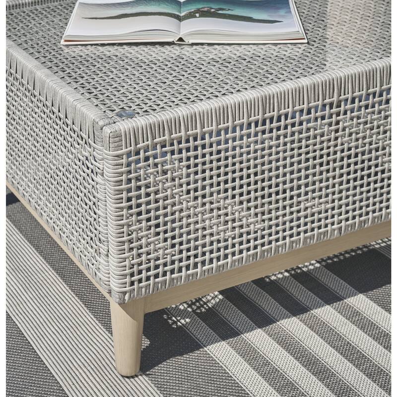 Signature Design by Ashley Seton Creek Gray Outdoor Coffee Table - 49.88" W x 28" D x 18" H