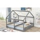 preview thumbnail 4 of 8, House-Shaped Platform Beds , Dual Bed Design with Guardrails, Pine Wood and MDF Construction