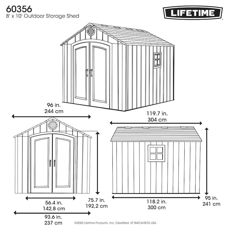 Lifetime 8 Ft. x 10 Ft. Outdoor Storage Shed
