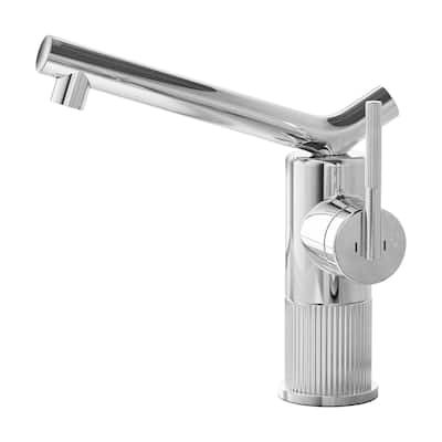 8"H Solid Brass Creative Single Handle Single Hole Bathroom Sink Faucet