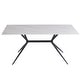 preview thumbnail 120 of 131, Elega Modern Sintered Stone Dining Table Modern Trestle Base Powder-Coated Steel Frame Kitchen Table - 47"-71"
