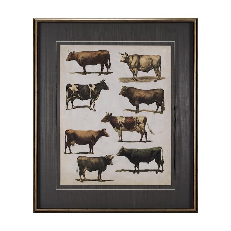 Antique Cow Chart Framed Art Print