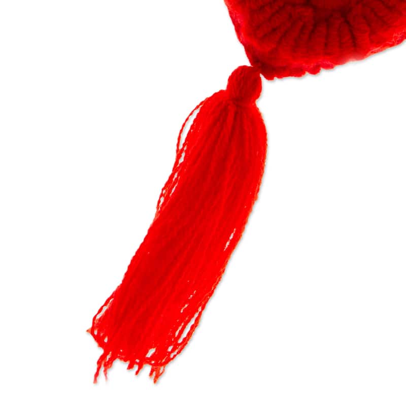 Novica Handmade Little Candy Apple Heart Wool Felt And Cotton Ornament
