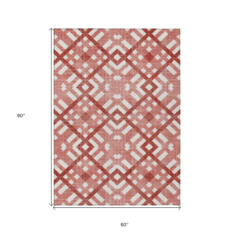 HomeRoots Geometric Transitional Rectangle Outdoor Rug